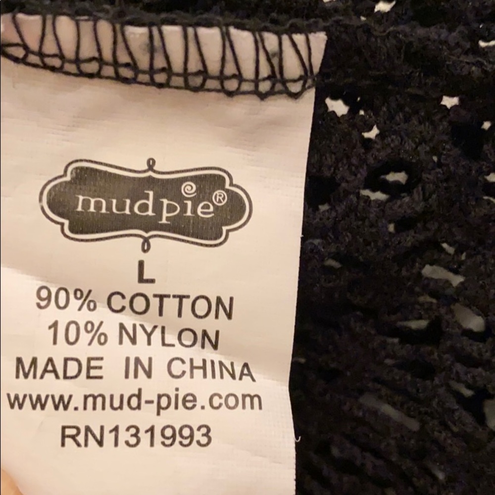 mudpie black crocheted coverup size L - Picture 8 of 9